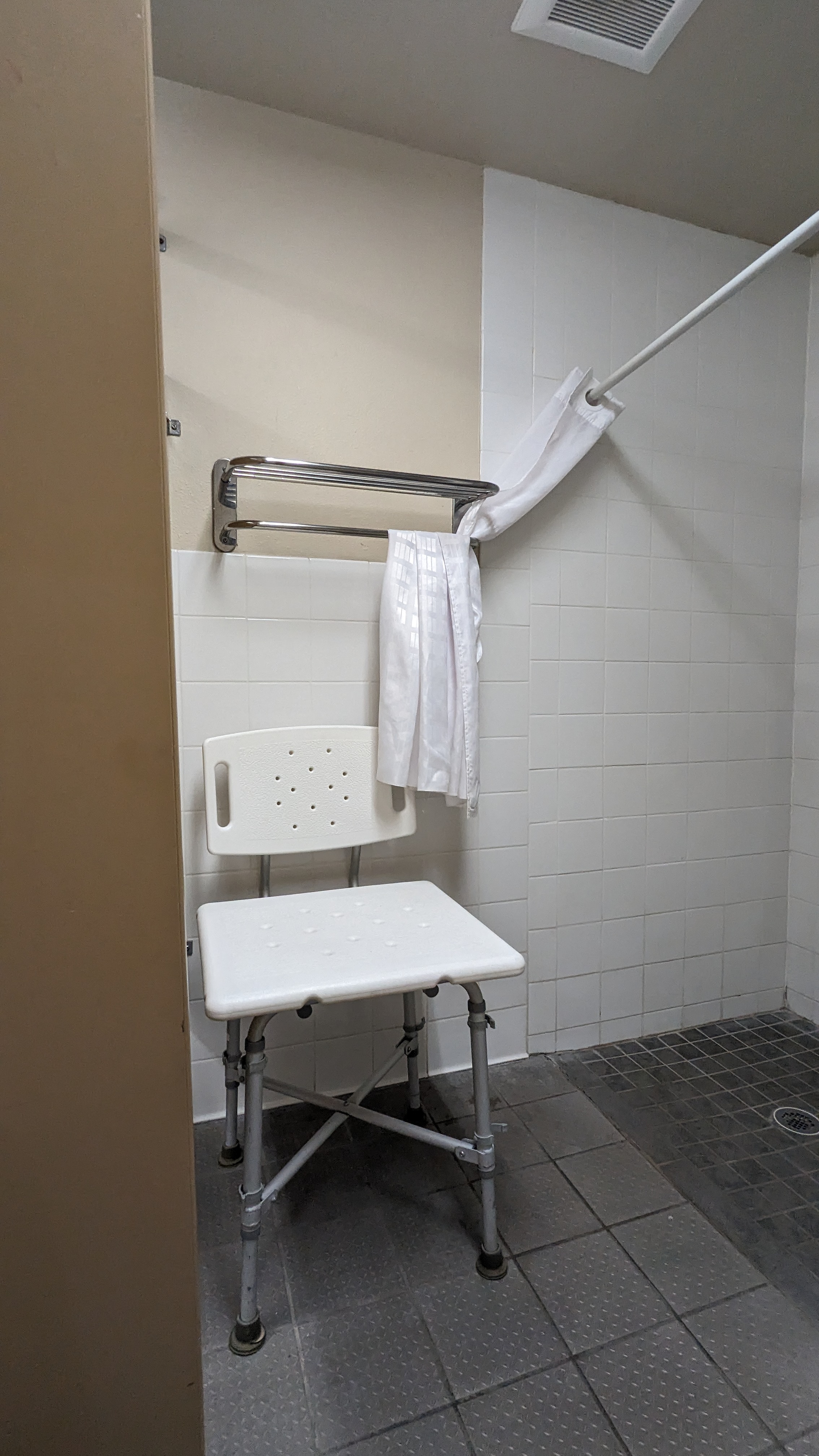 shower chair in restroom