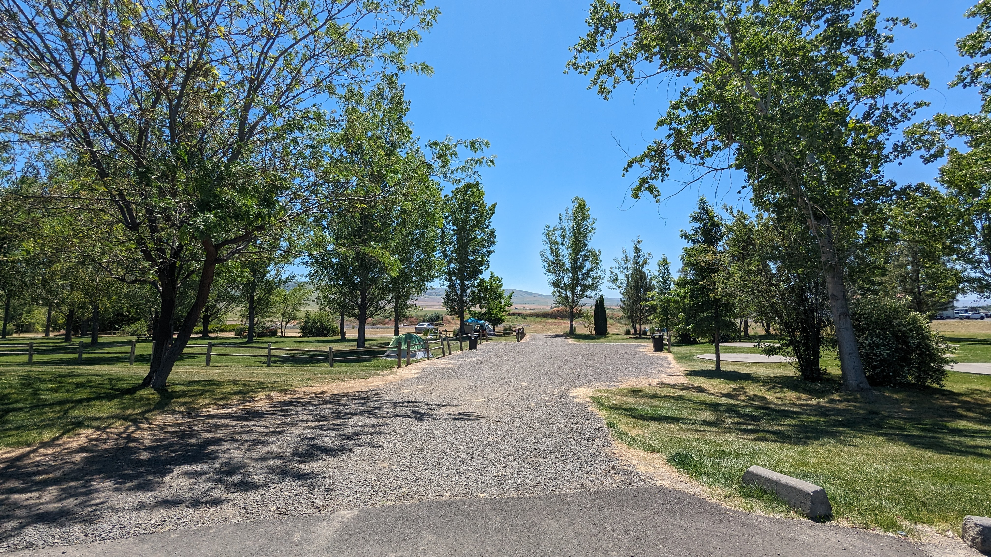 Tent sites, gravel access to grass