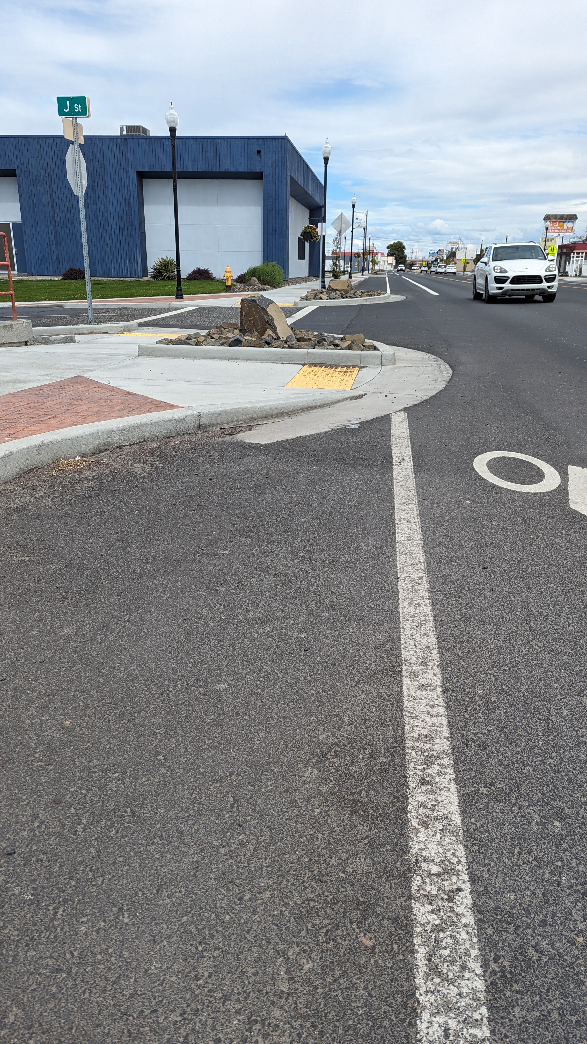 Curb cut from street parking