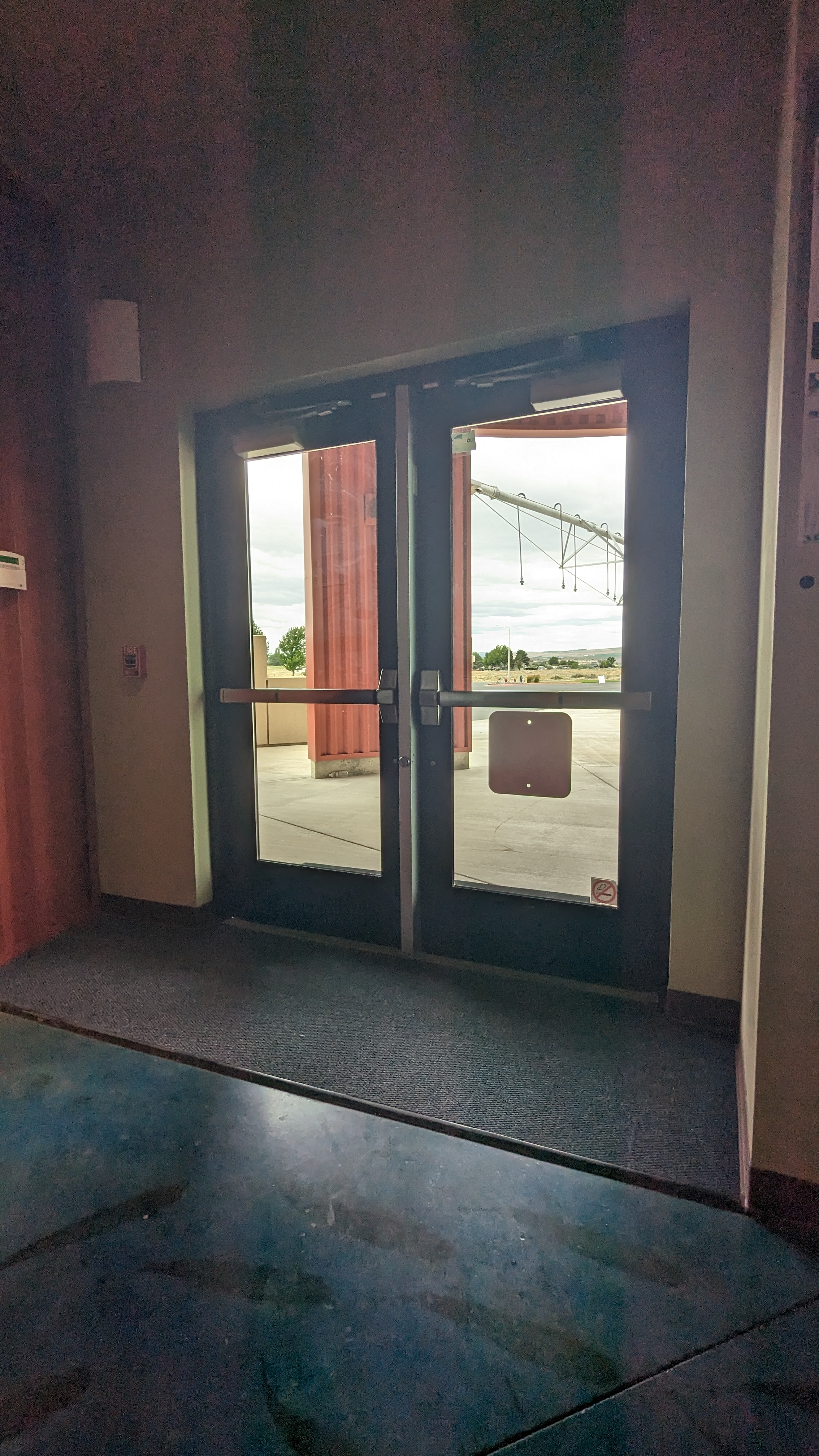 Entrance doors from inside.